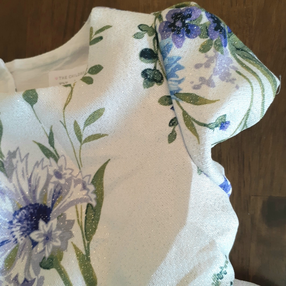 2/$20 Children's Purple Flowers Dress Heart Cutout